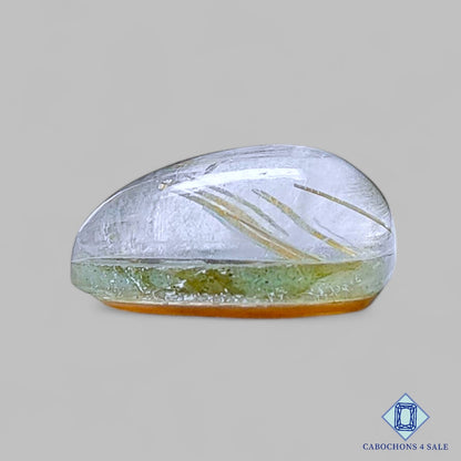 Labradorite + Rutile Quartz Doublet Pear Doublets