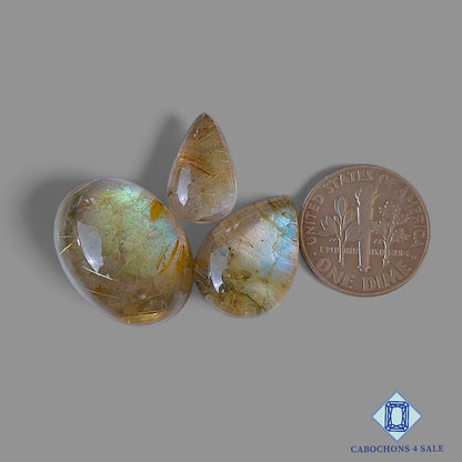 Labradorite Rutile + Quartz Doublet Mix Shape Lots