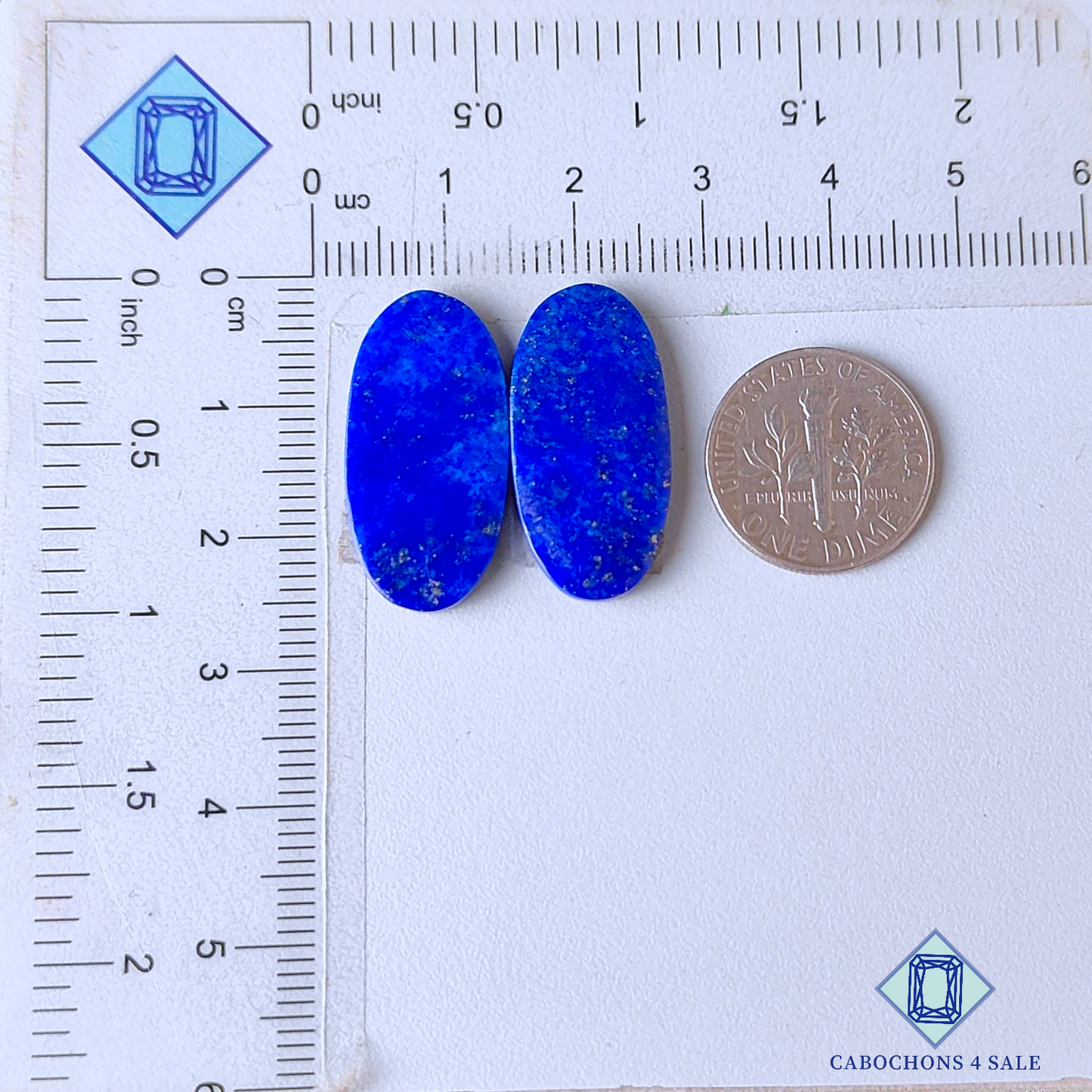 Pares ovalados de lapislázuli