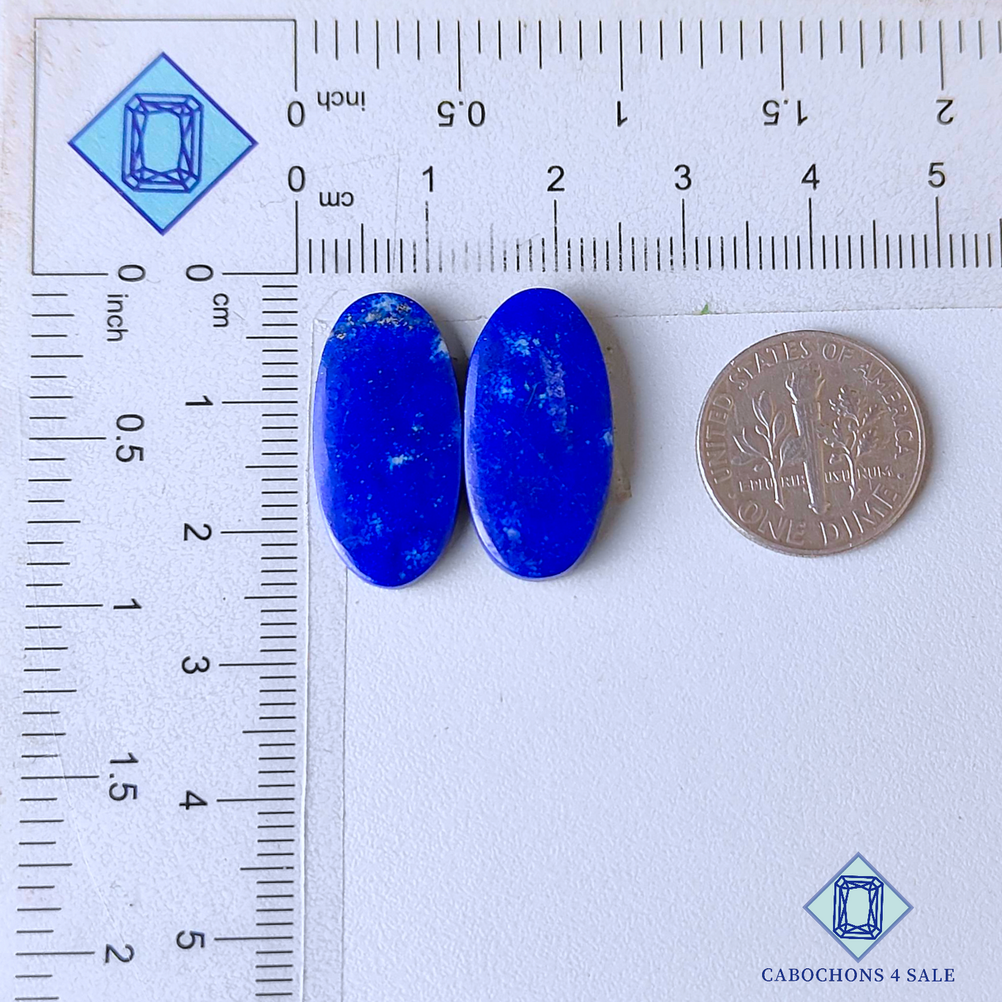 Pares ovalados de lapislázuli