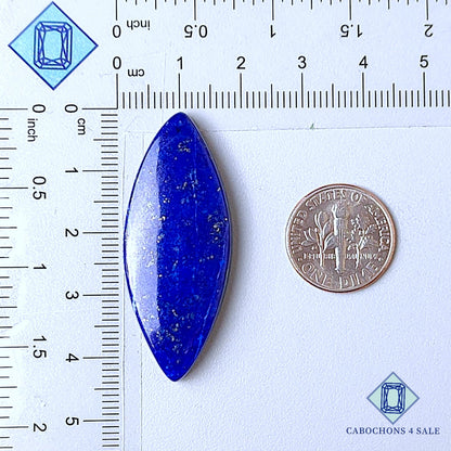 Cabujones de lapislázuli natural de talla marquesa de 43 x 17 x 5 mm, de Chile, disponibles para la venta.