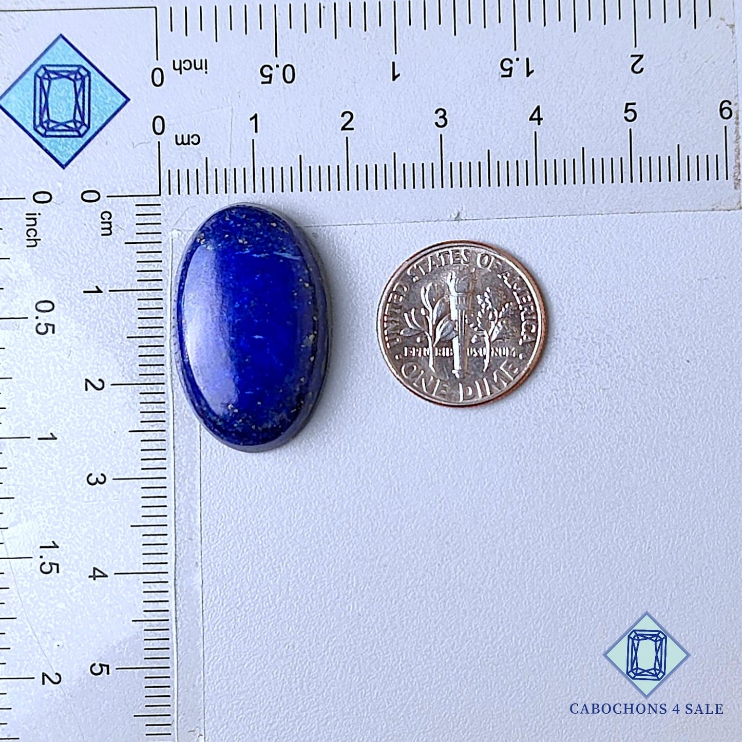 Cabujones ovalados de lapislázuli natural de 24 x 16 x 6 mm, de Chile, disponibles para la venta.