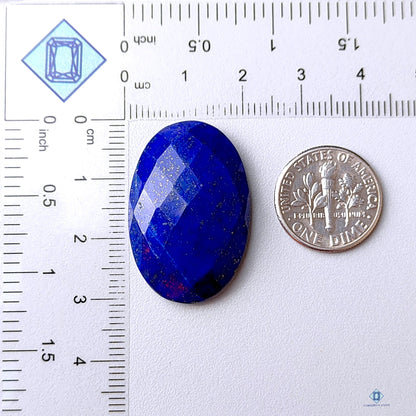 Lapis Lazuli Oval Checker Cut