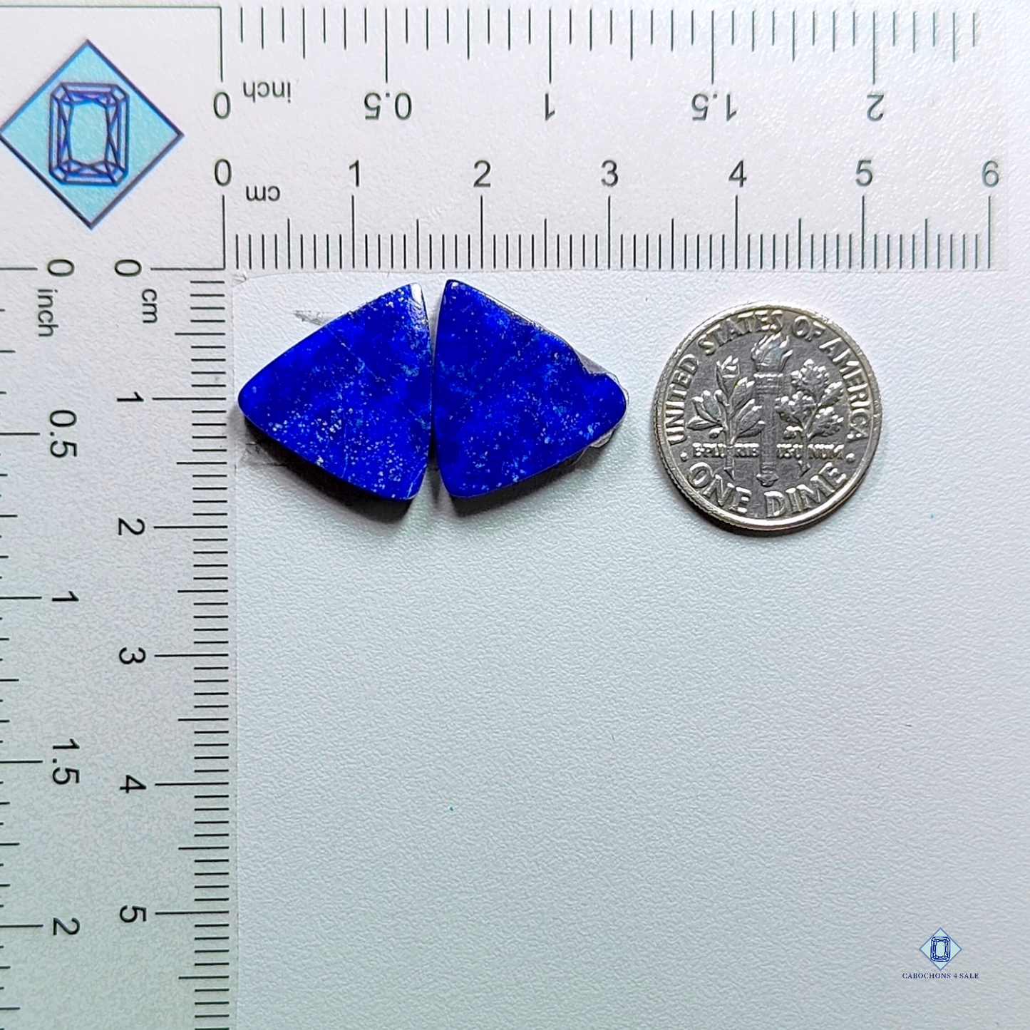 Lapis lazuli-Trangle-cabochons