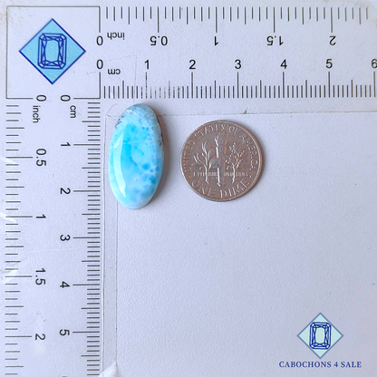 Cabujones ovalados de larimar de 22 x 12 x 5 mm