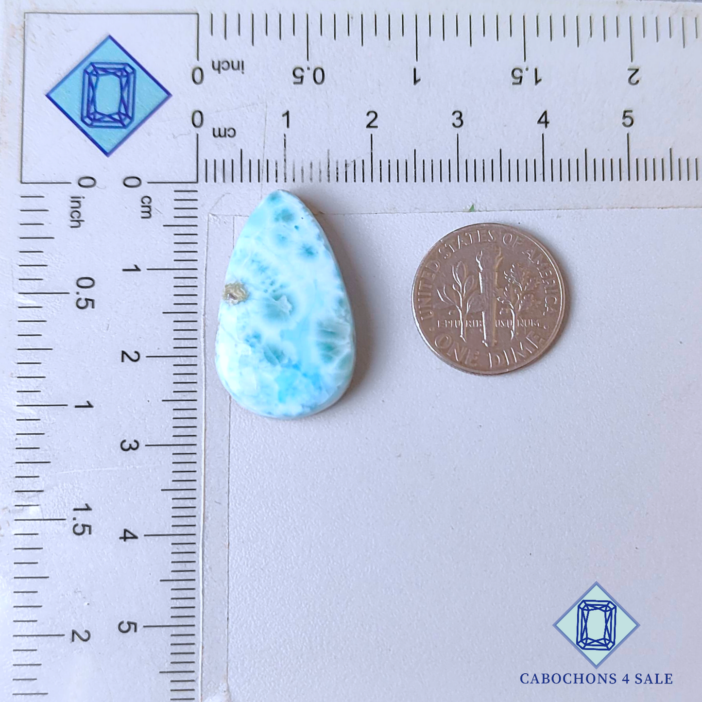 Larimar Pear Cabochons 26*15*5mm