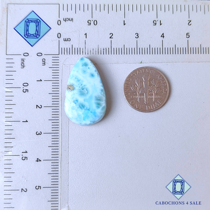 Larimar Pear Cabochons 26*15*5mm