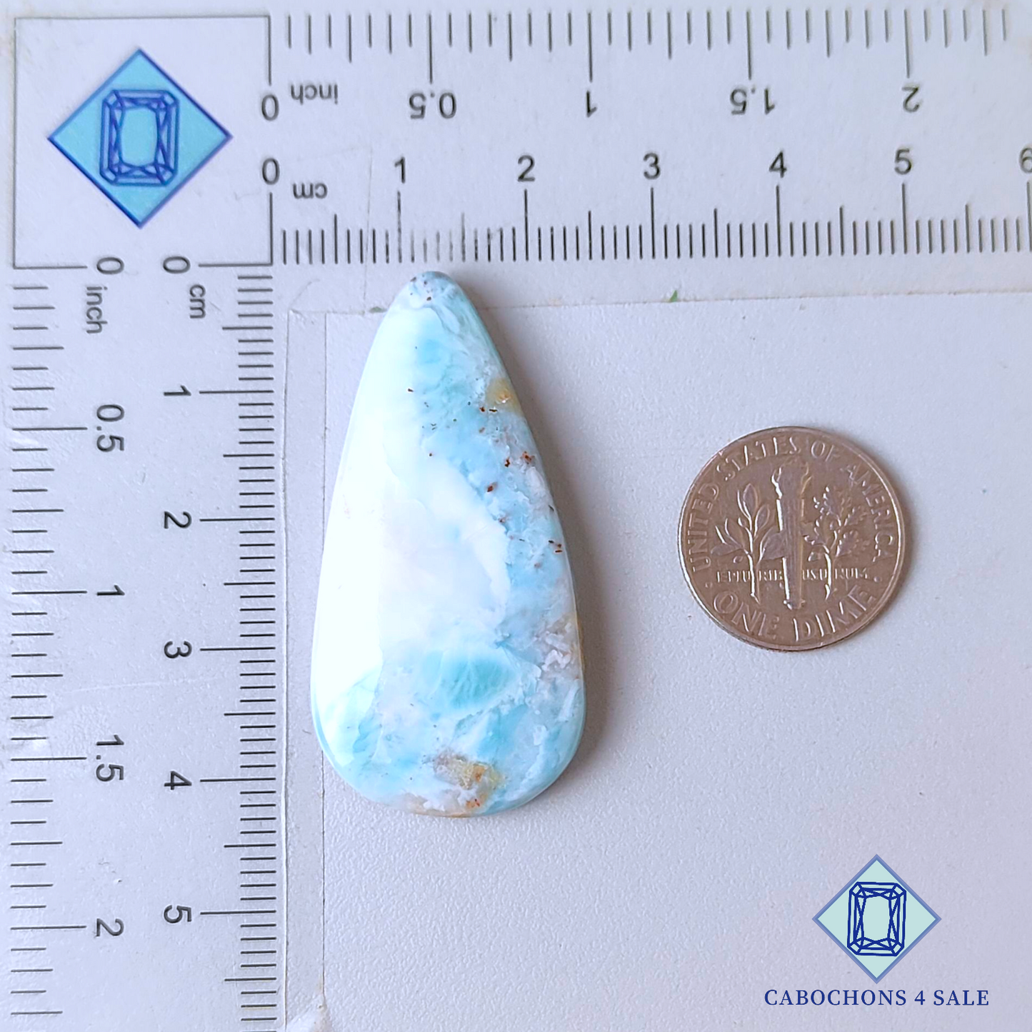 Larimar Pear Cabochons 42*21*5mm