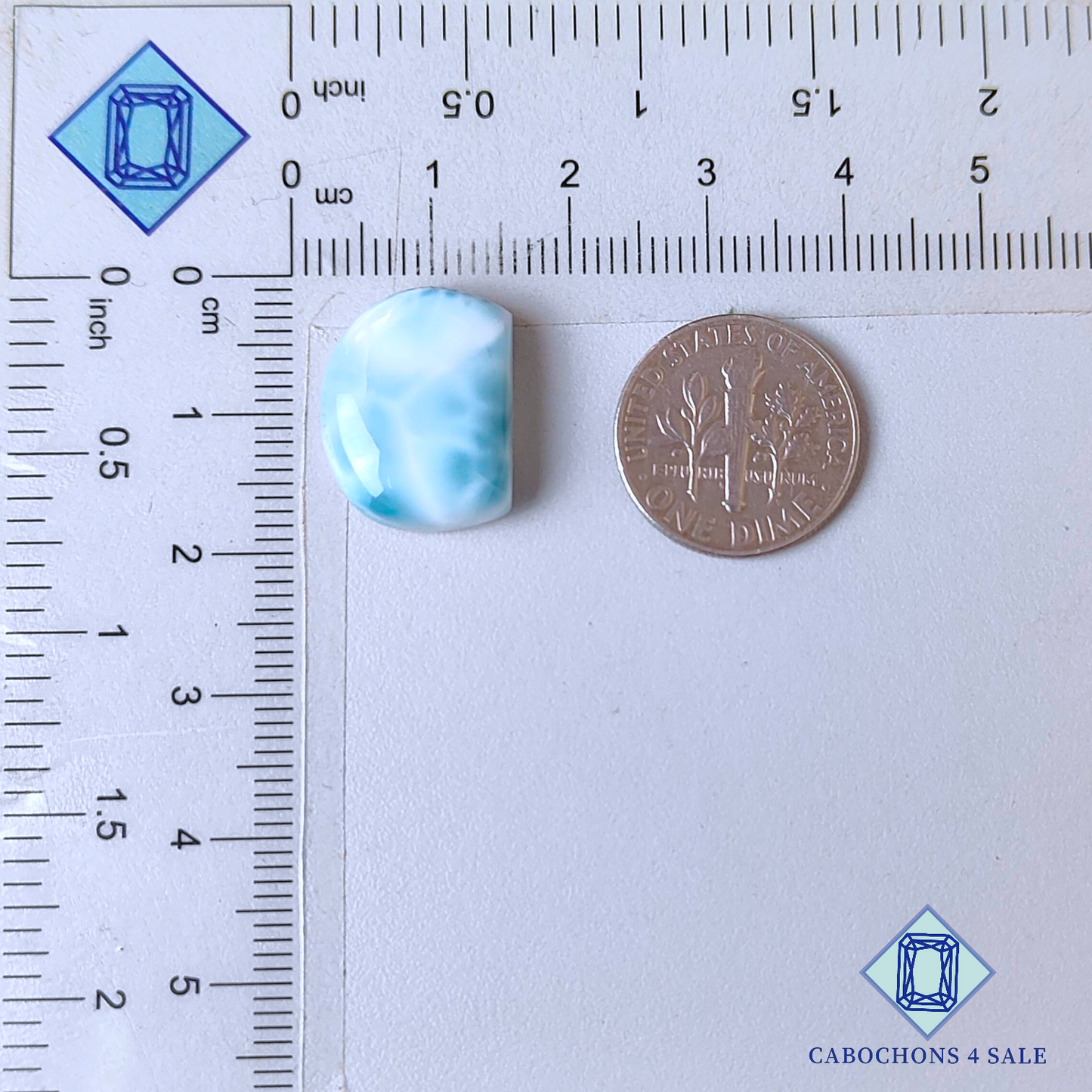 Cabujones de fantasía de larimar de 17 x 13 x 5 mm