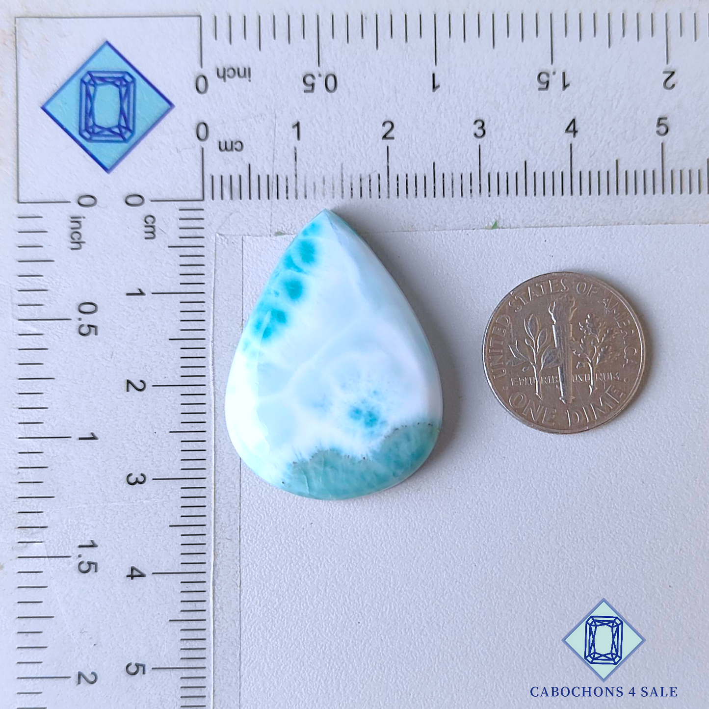 Larimar Pear Cabochons