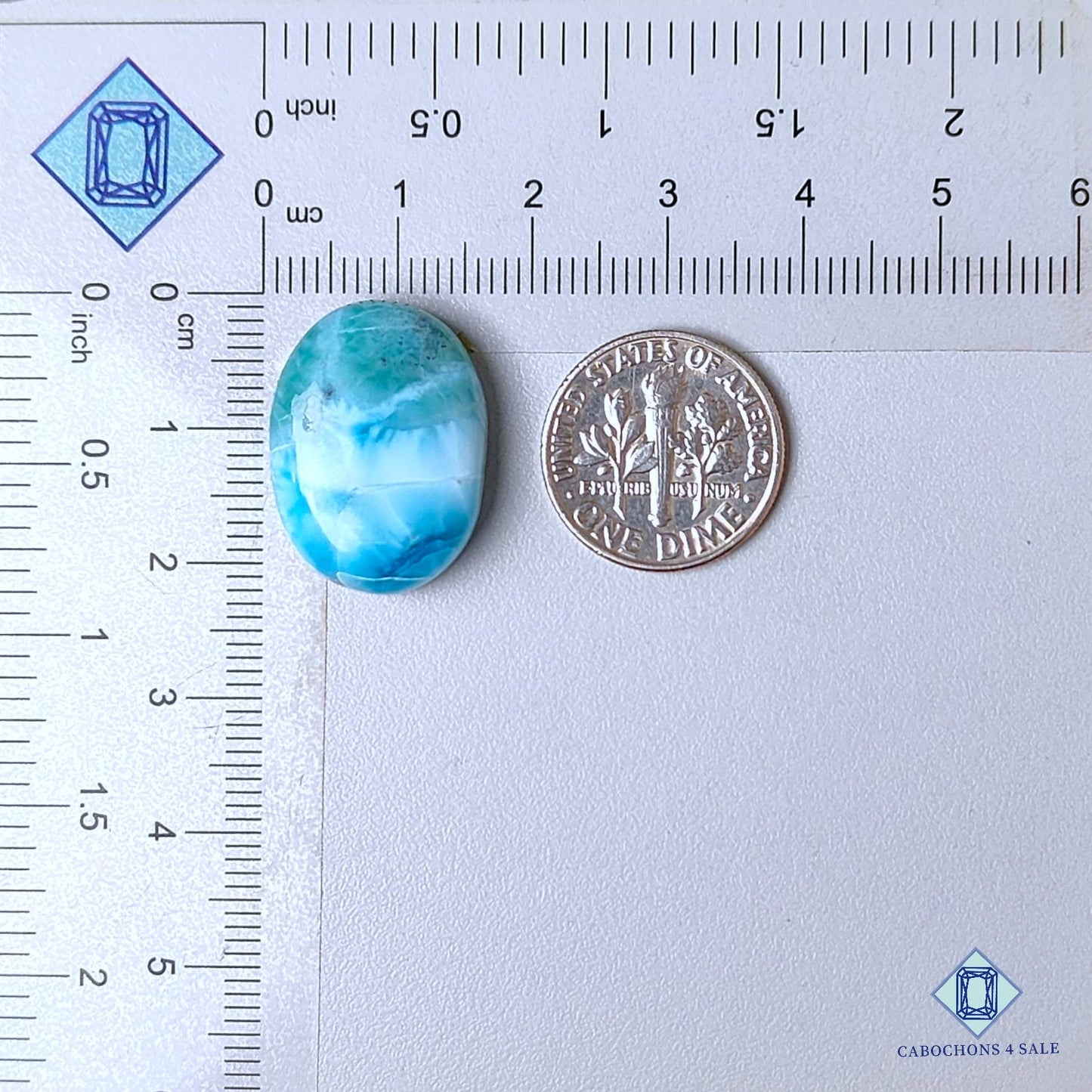 Natural Larimar Gemstone  Oval Cabochons 21*15*7mm from Dominican Republic available for sale