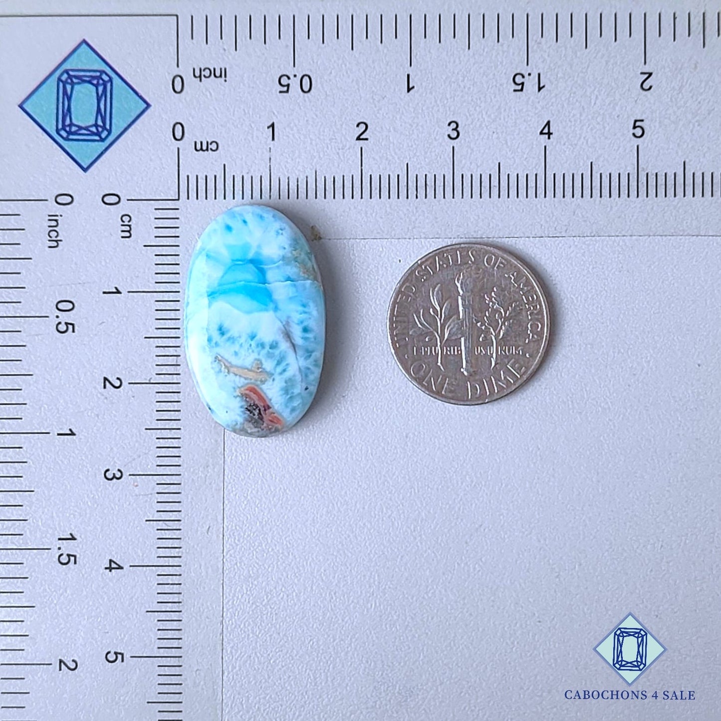 Natural Larimar Gemstone  Oval Cabochons 25*15*4mm from Dominican Republic  available for sale