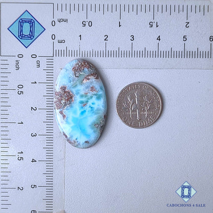 Natural Larimar Gemstone  Oval Cabochons 34*20*4mm from Dominican Republic  available for sale