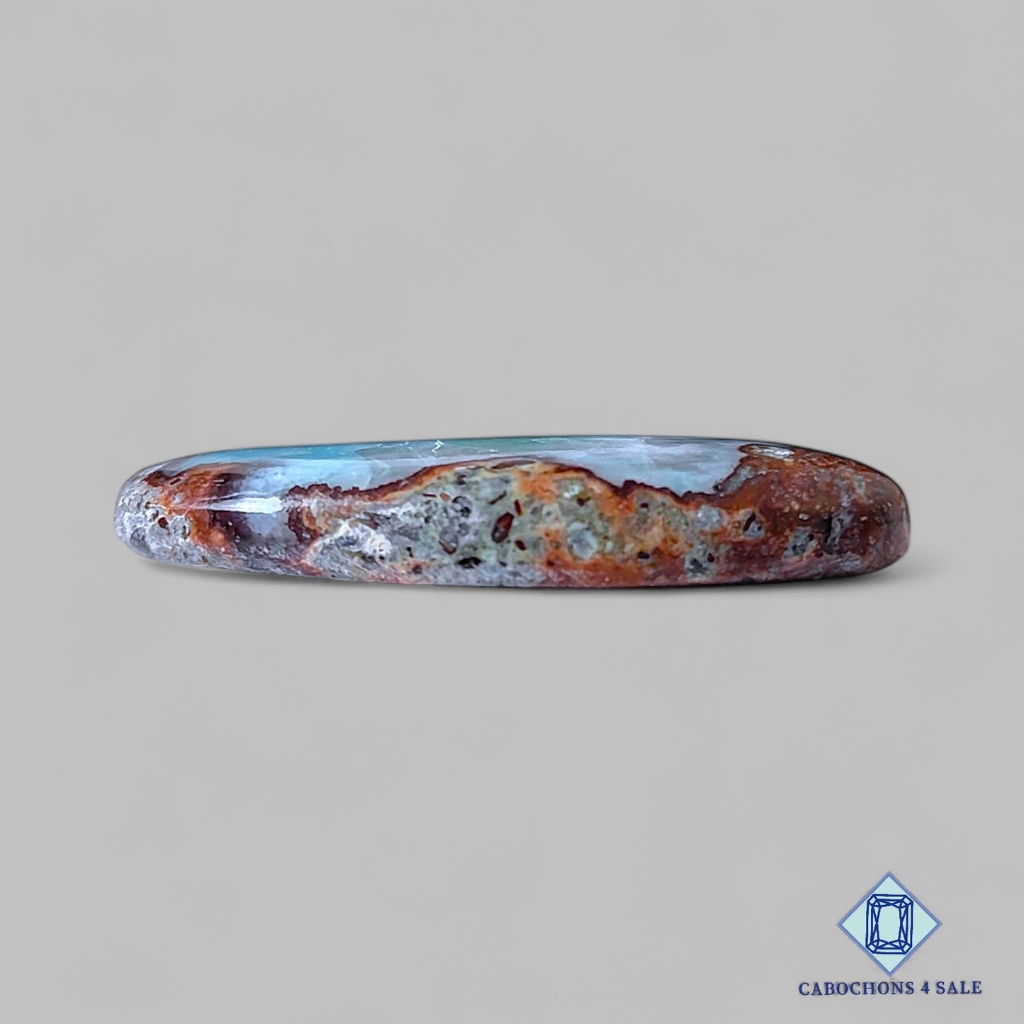 Cabujones ovalados de piedra preciosa larimar natural de 30 x 16 x 4 mm de República Dominicana disponibles para la venta.