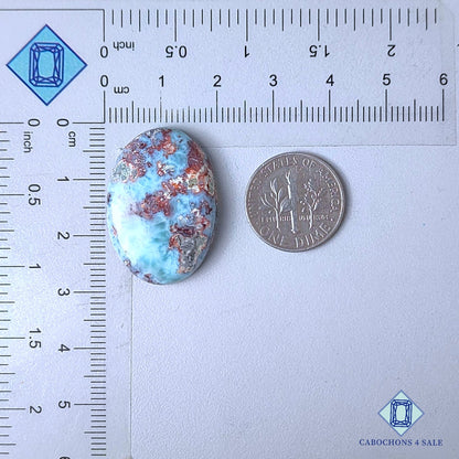 Natural Larimar Gemstone  Oval Cabochons 28*20*5mm from Dominican Republic  available for sale