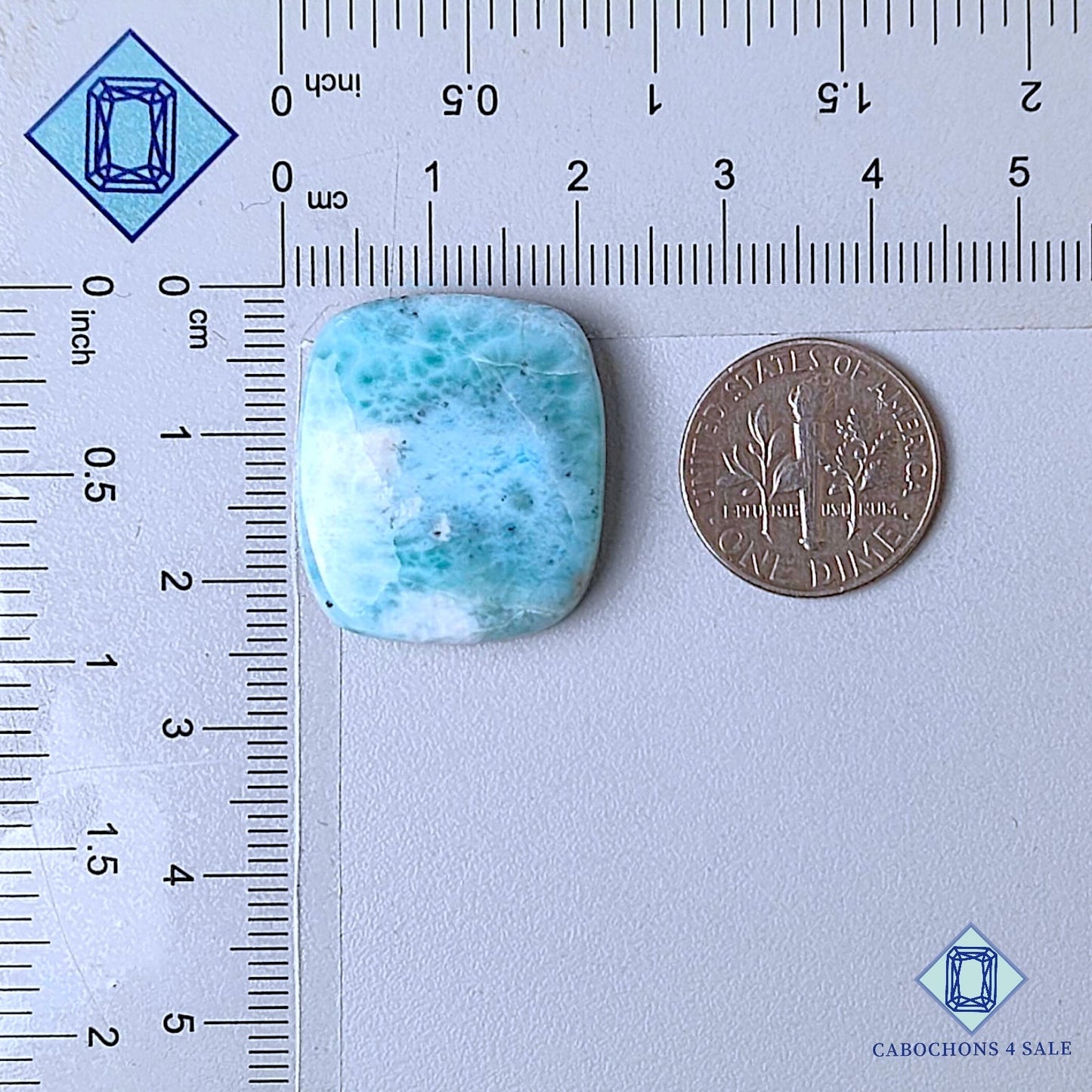 Natural Larimar Gemstone  Rectangle Cabochons 23*20*5mm from Dominican Republic available for sale