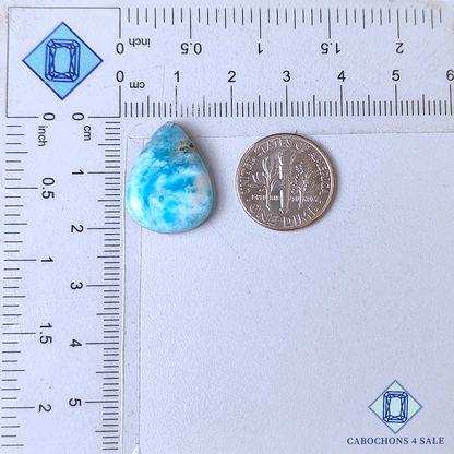 Cabujones de pera de larimar