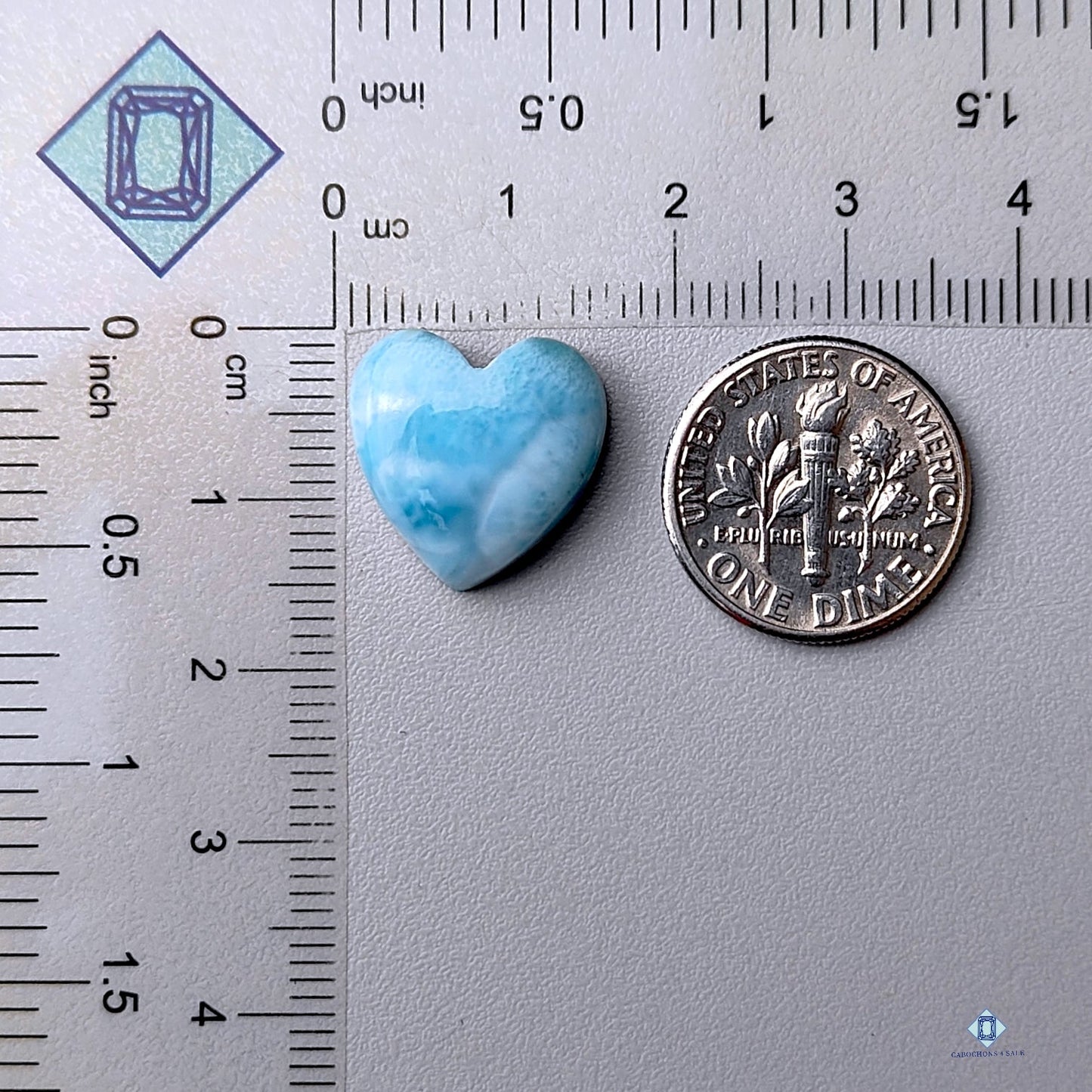 Larimar Heart Carvings