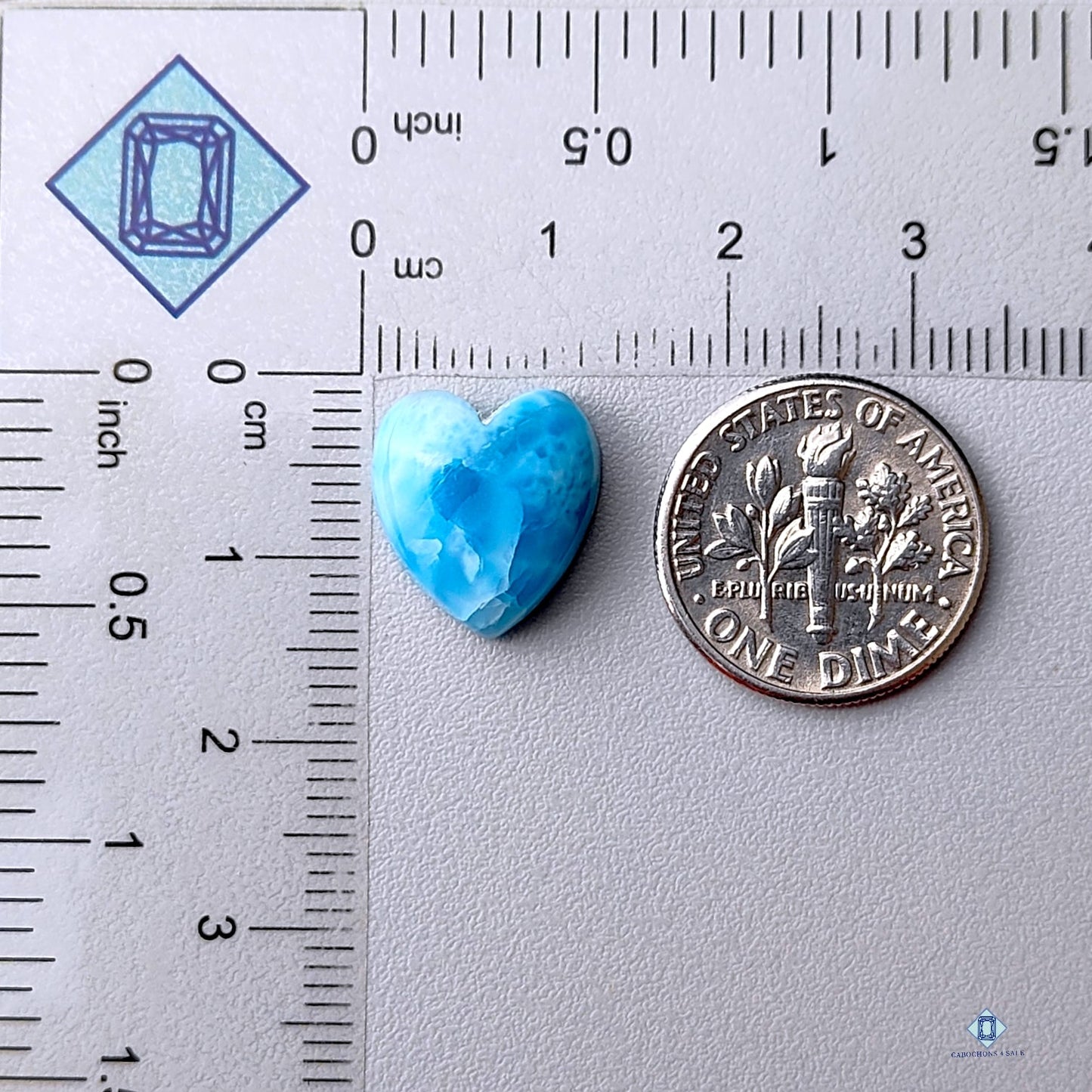 Larimar Heart Carvings