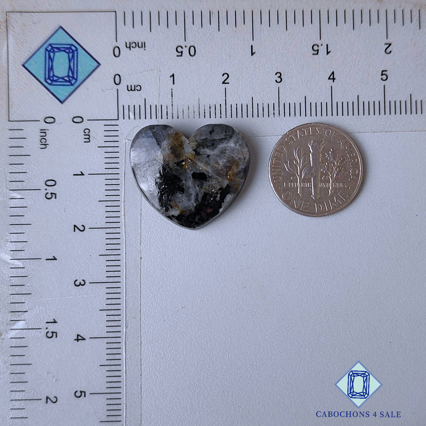 Larvikite Heart Carvings