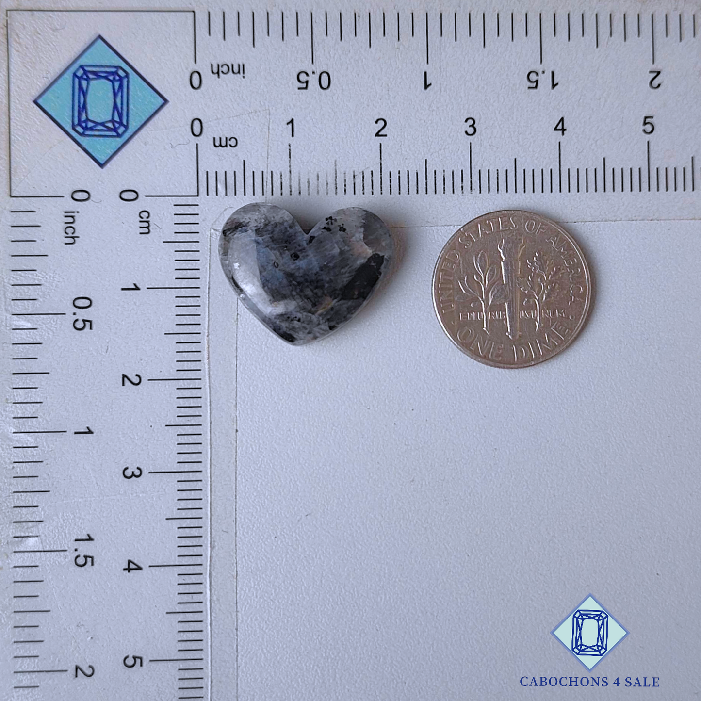 Larvikite Heart Carvings