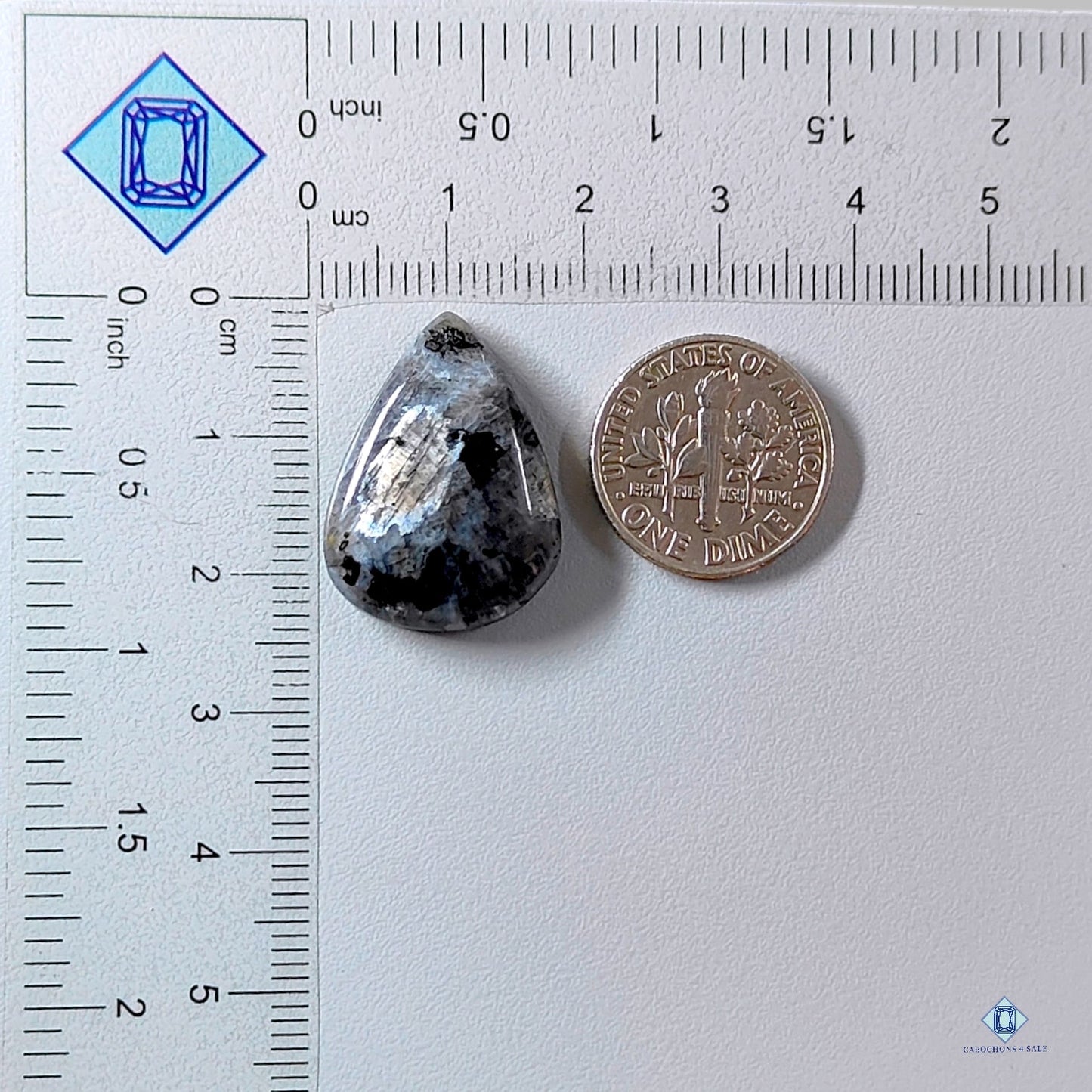 Larvikite Pear Cabochons