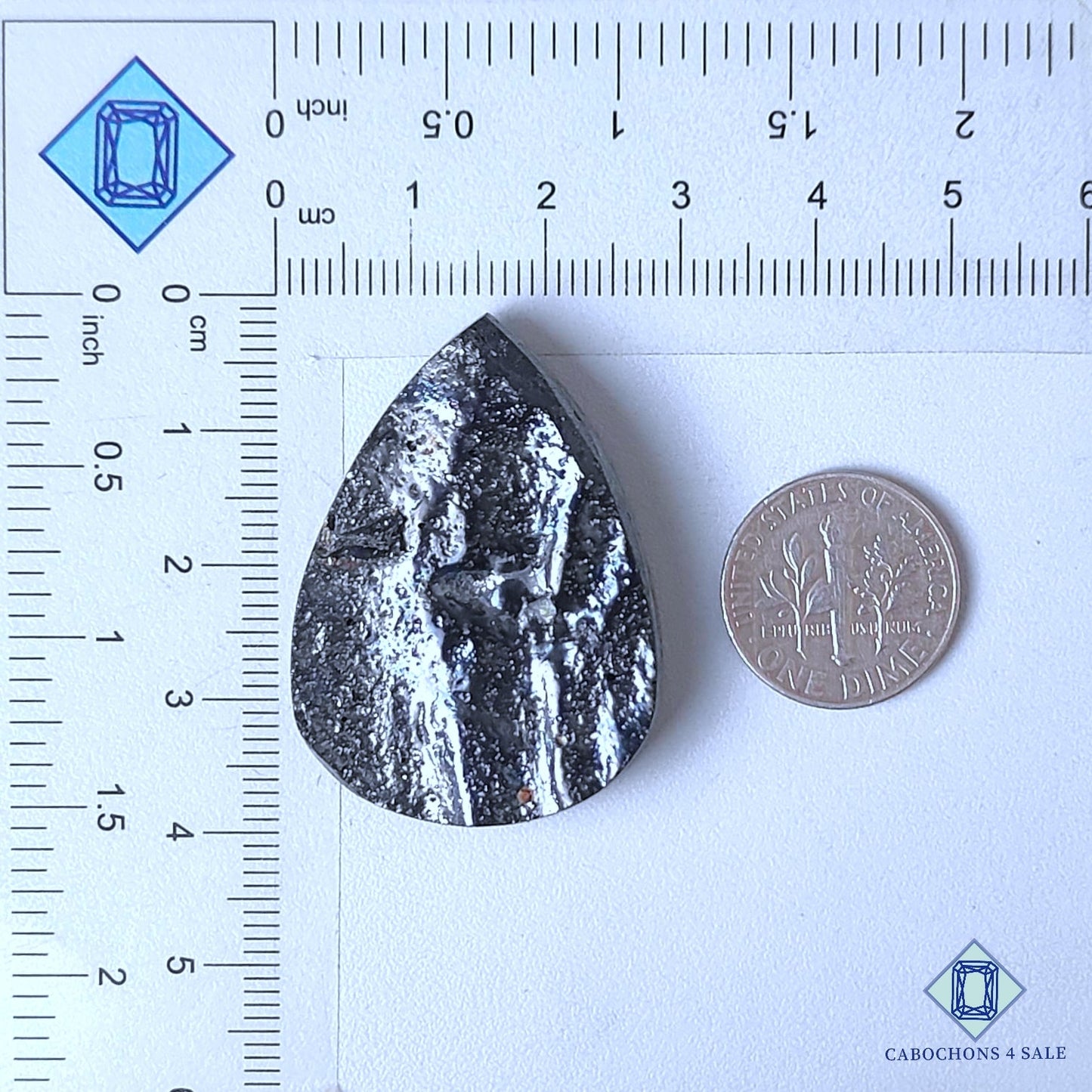 Natural Lava Gemstone  Pear Druzy 38*27*7mm from USA  available for sale