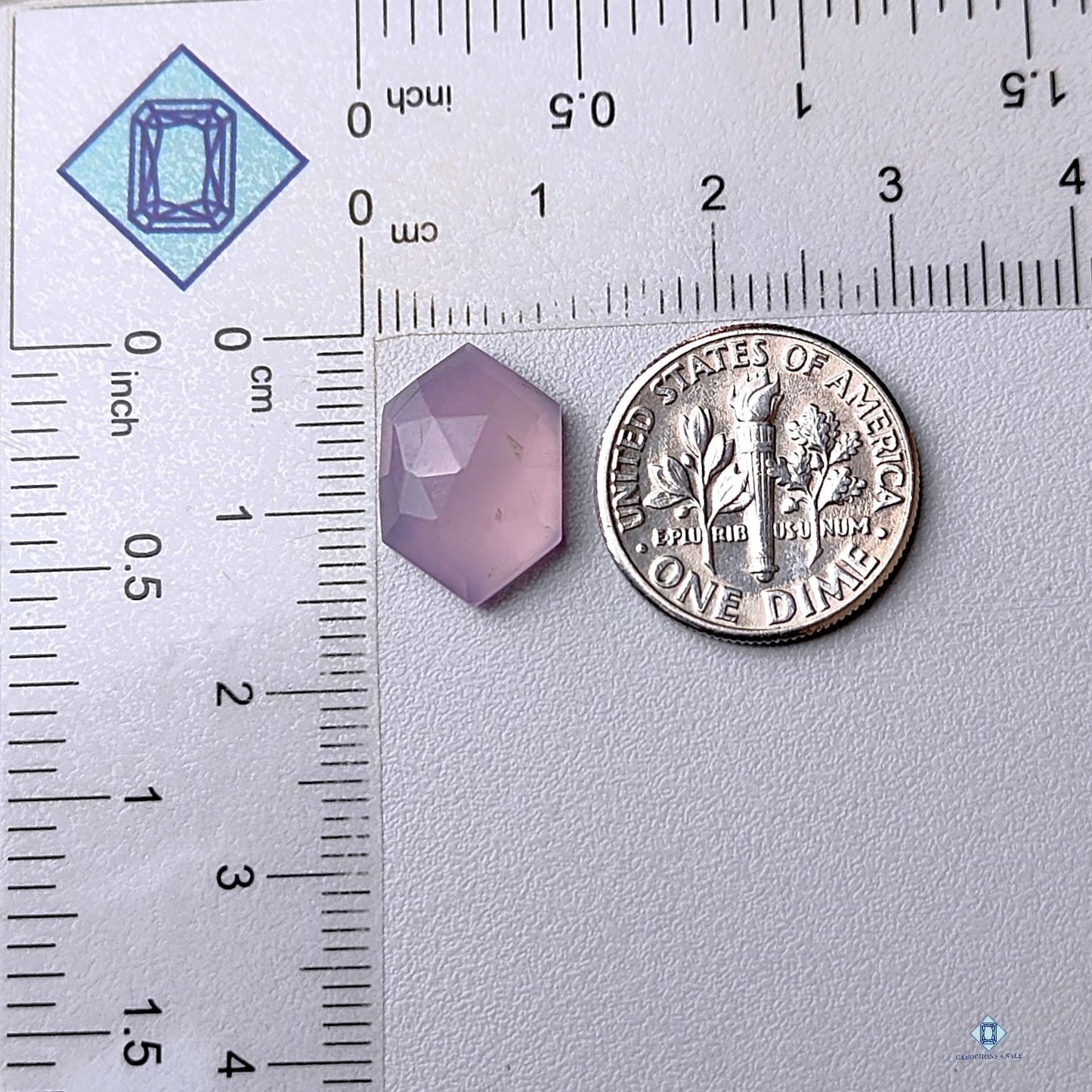 Lavender Chalcedony Hexagon Rose Cut