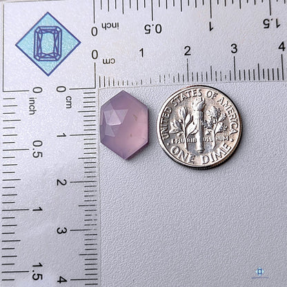 Lavender Chalcedony Hexagon Rose Cut