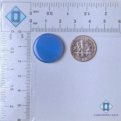 Cabujones redondos de calcedonia lavanda natural de 20 x 4 mm, de Indonesia, disponibles para la venta.