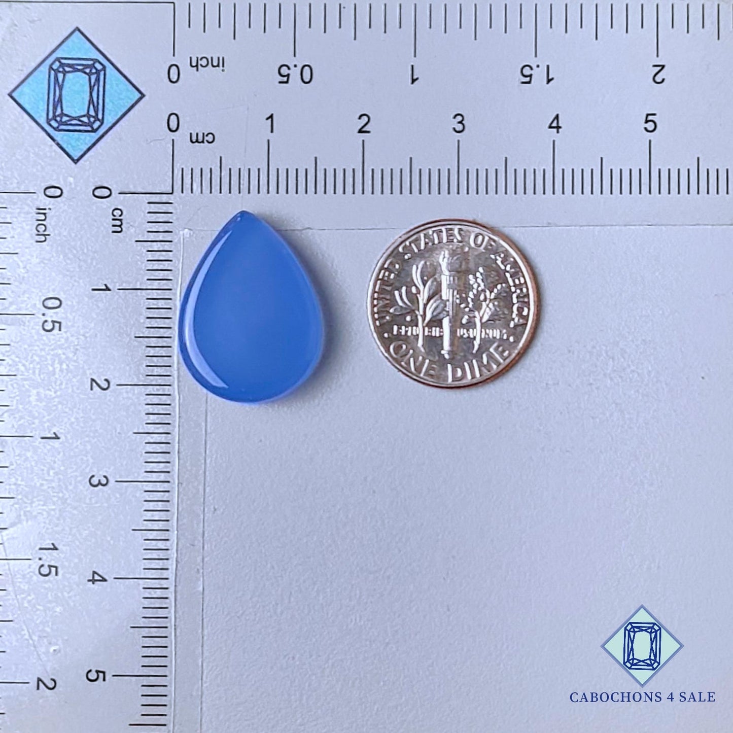 Natural Lavender Chalcedony Gemstone Pear Cabochons 20*15*5mm from Indonesia available for sale