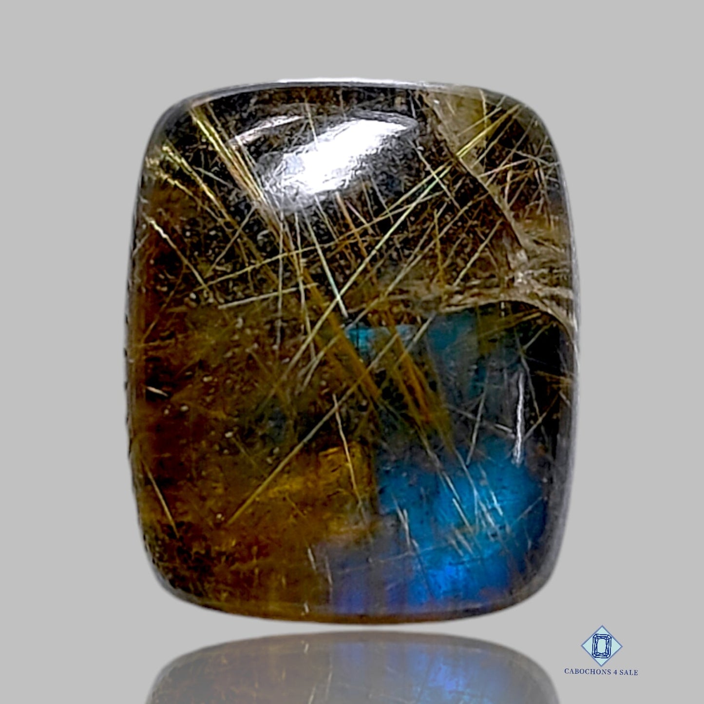 Labradorite +  Rutile  Quartz Doublets Rectangle Doublets