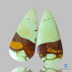 Natural Lemon Chrysoprase Gemstone Pear Pairs 27*13*4mm from Australia available for sale