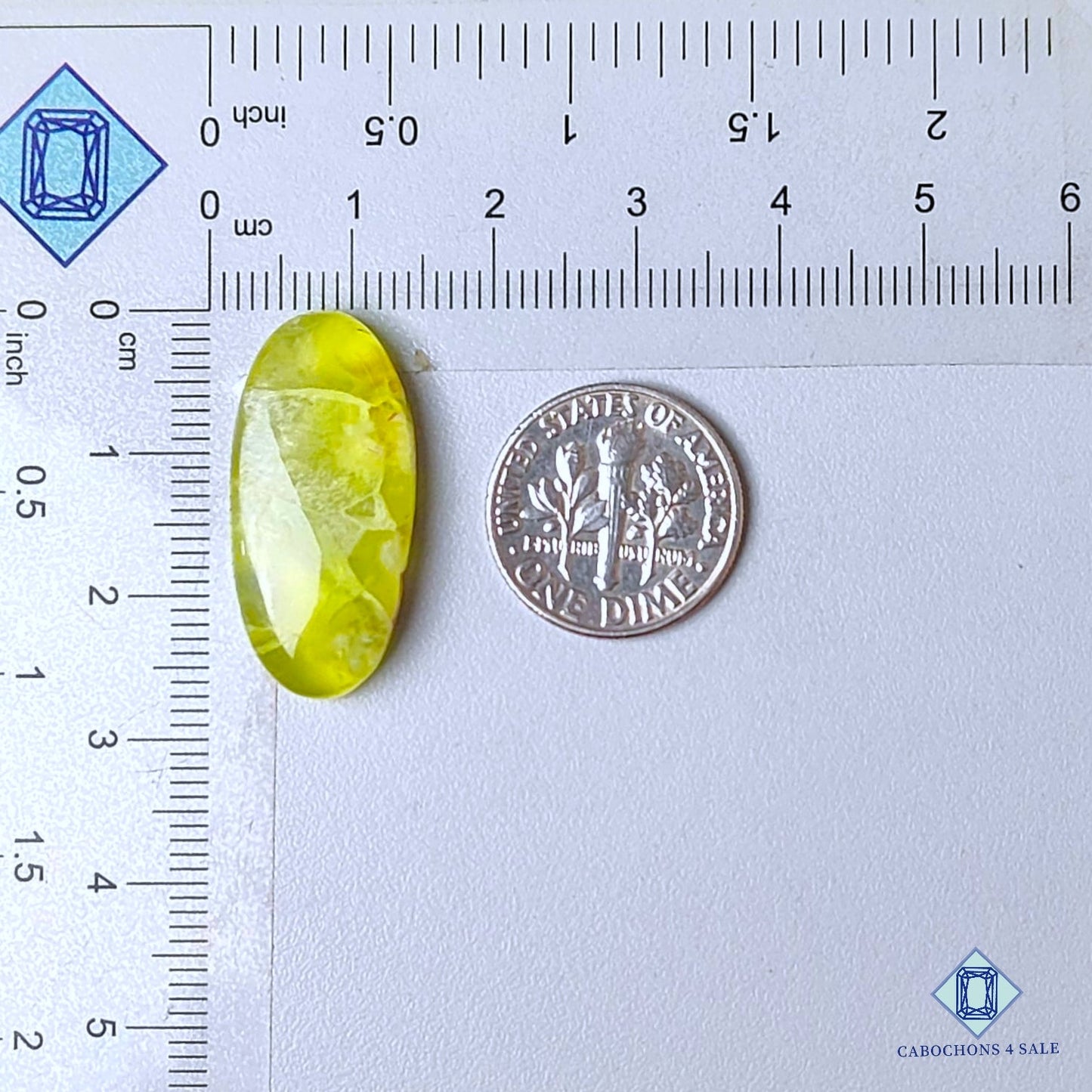 Cabujones ovalados de cuarzo limón natural de 27 x 13 x 5 mm, de Brasil, disponibles para la venta.