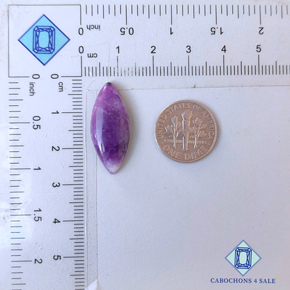 Cabujones de lepidolita marquesa de 25 x 11 x 4 mm