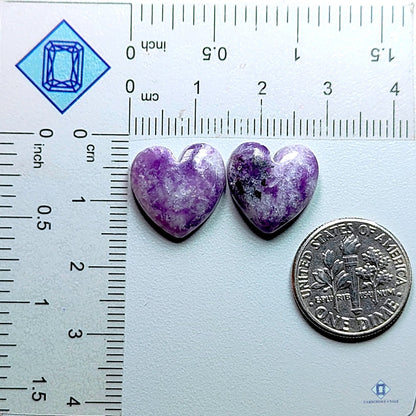 Lepidolite Heart Pairs