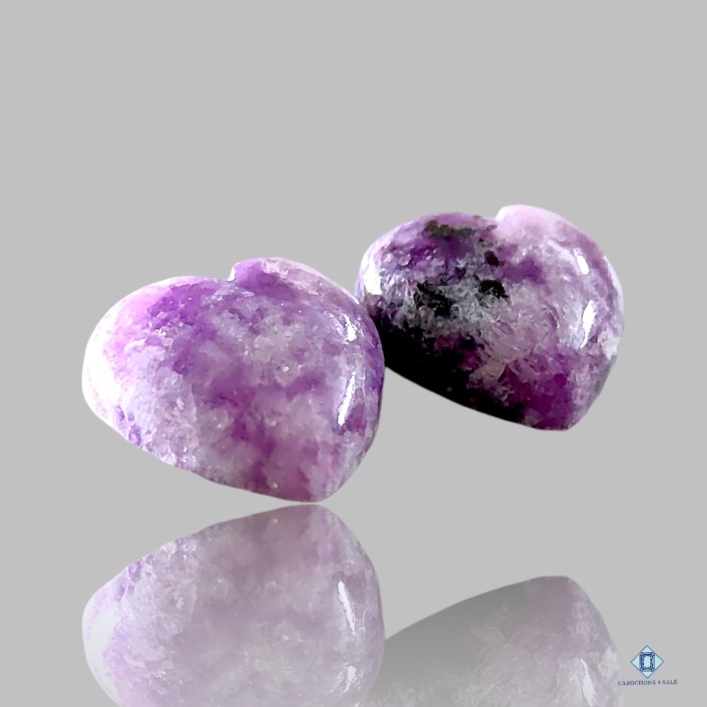 Lepidolite Heart Pairs