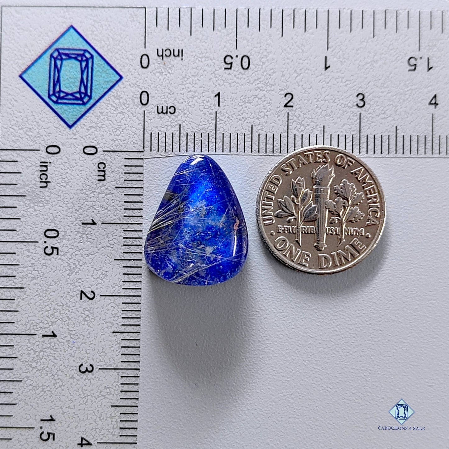 Lapis + Rutile Quartz Doublets Pear Doublets