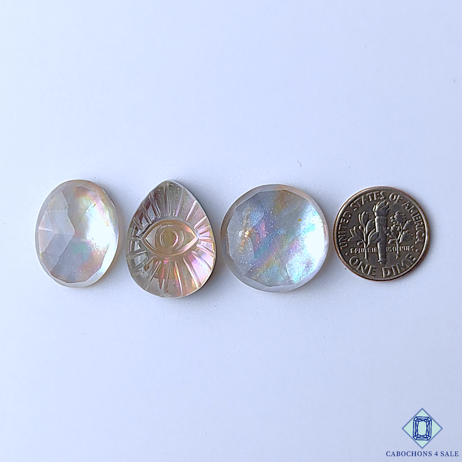 MOP Crystal Quartz Doublets