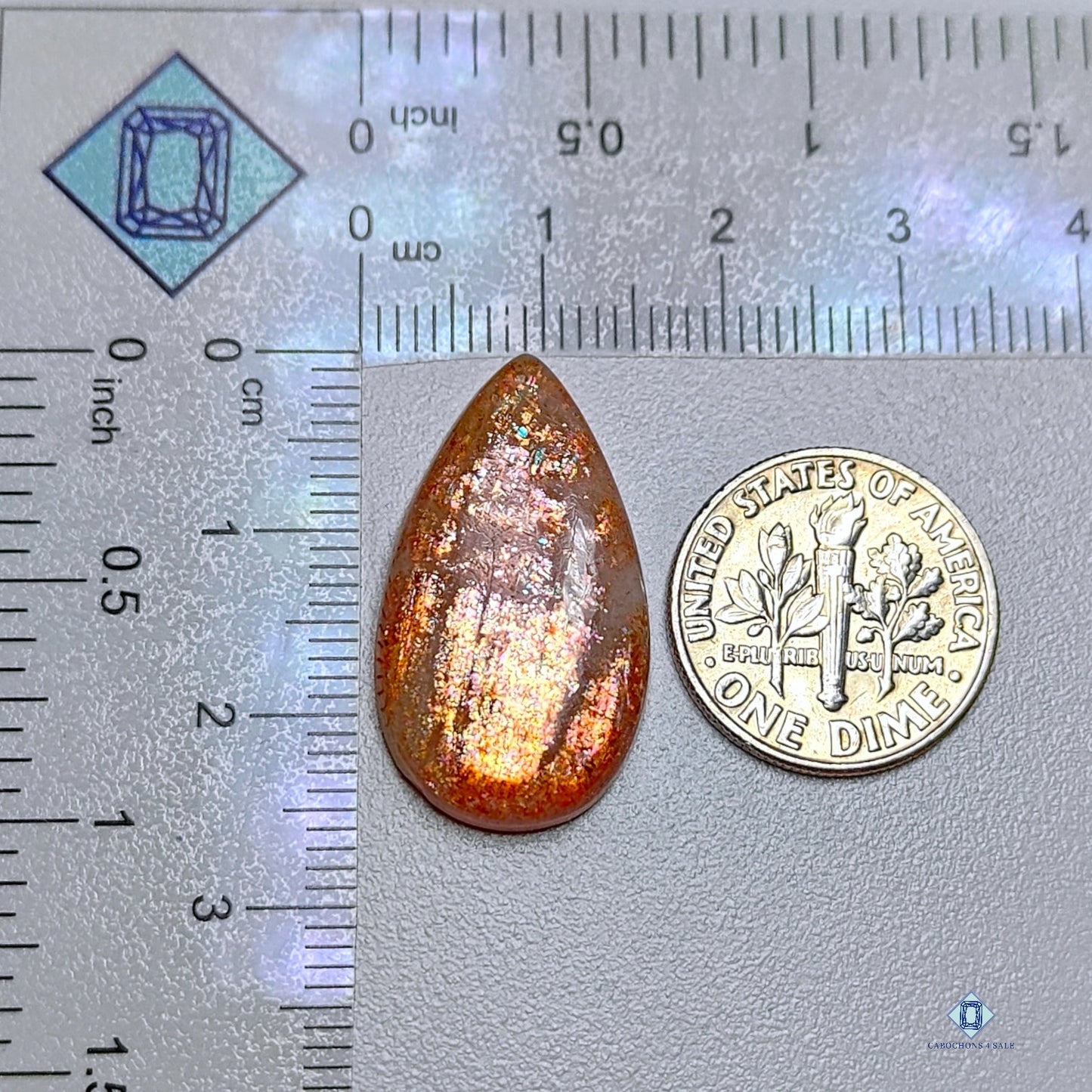 Madras Sunstone Pear Cabochons