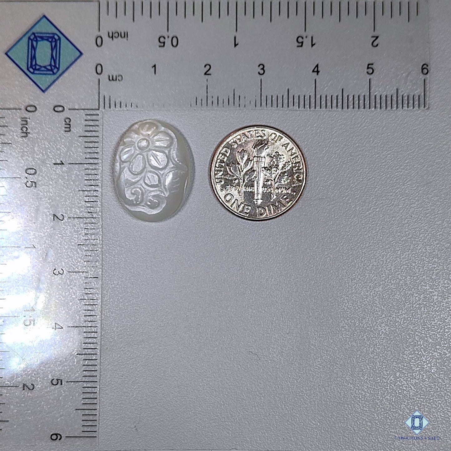 Madras White Moonstone Oval Carvings