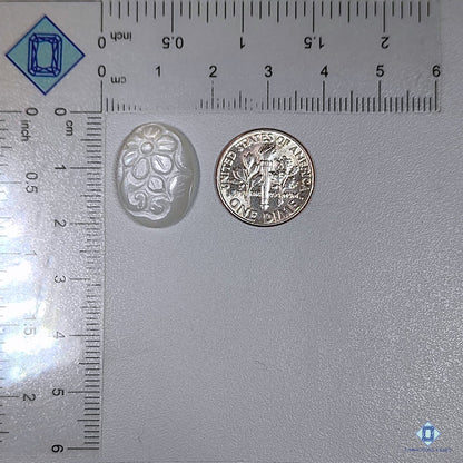 Madras White Moonstone Oval Carvings