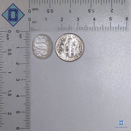 Tallas ovaladas de piedra lunar blanca de Madrás