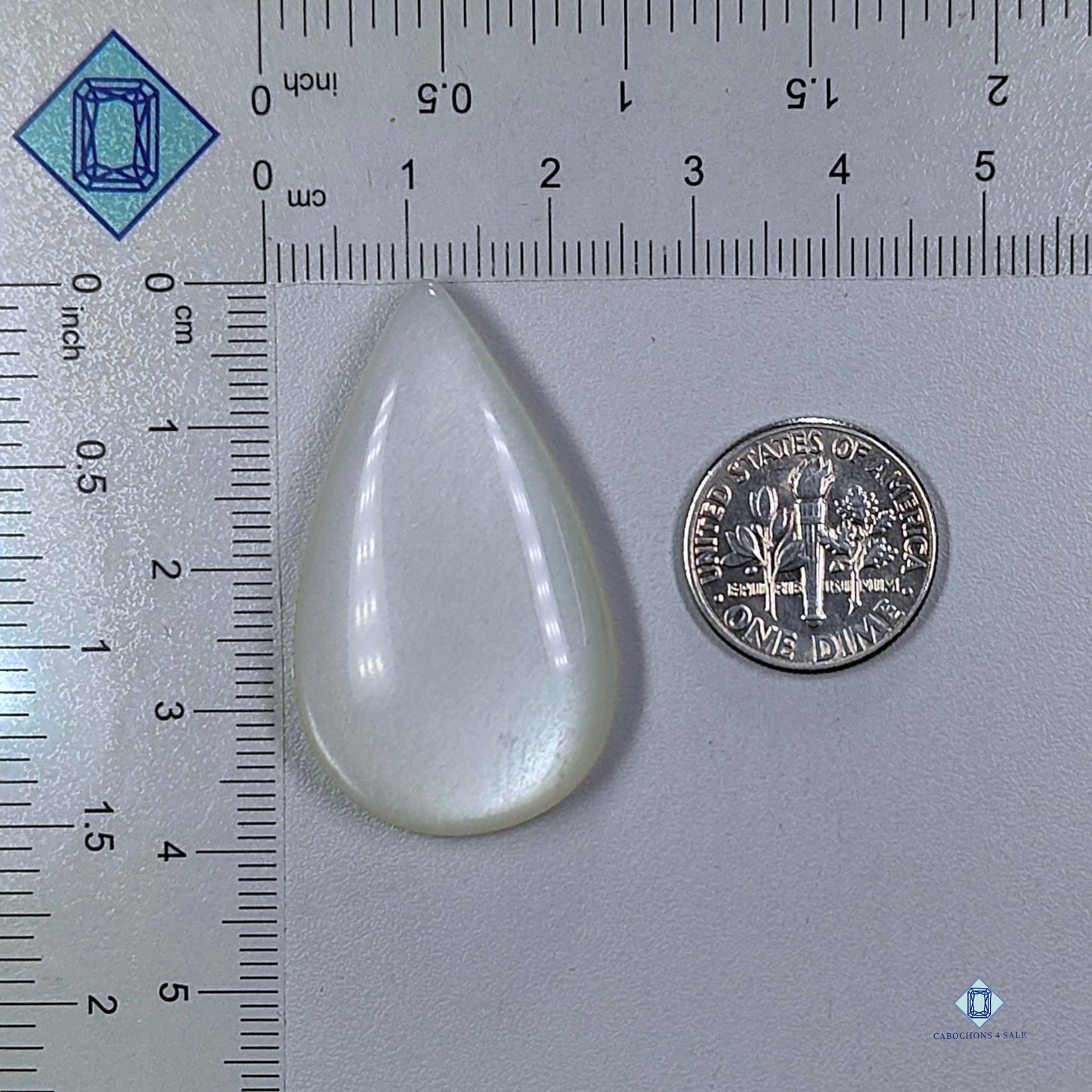 Madras White Moonstone Pear Cabochons