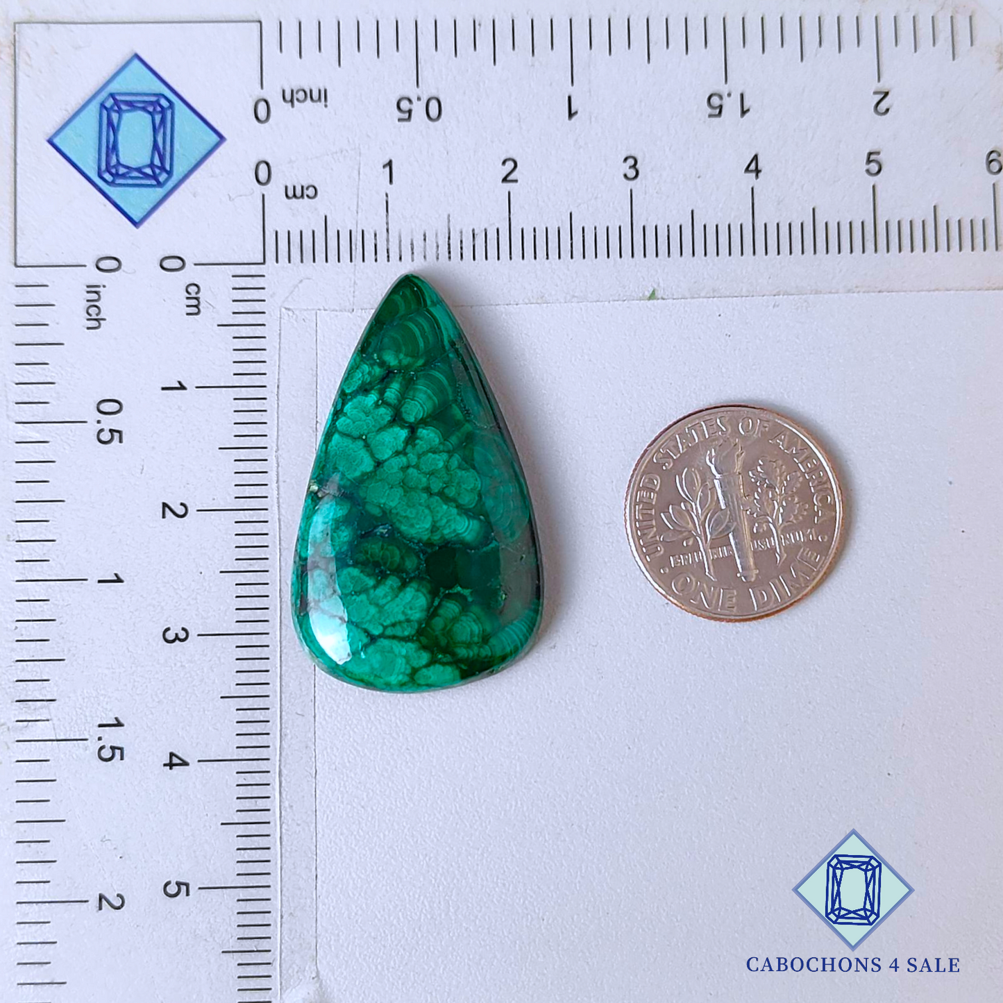 Natural Malachite Pear Cabochons