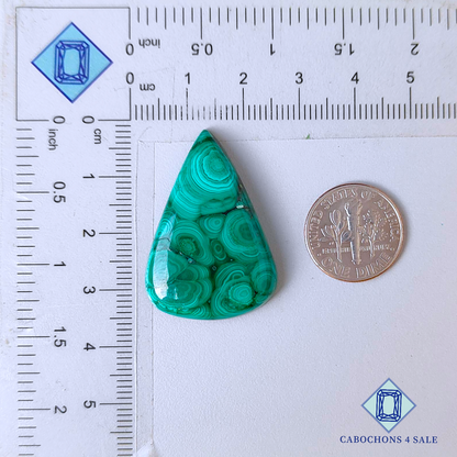 Natural Malachite Pear Cabochons