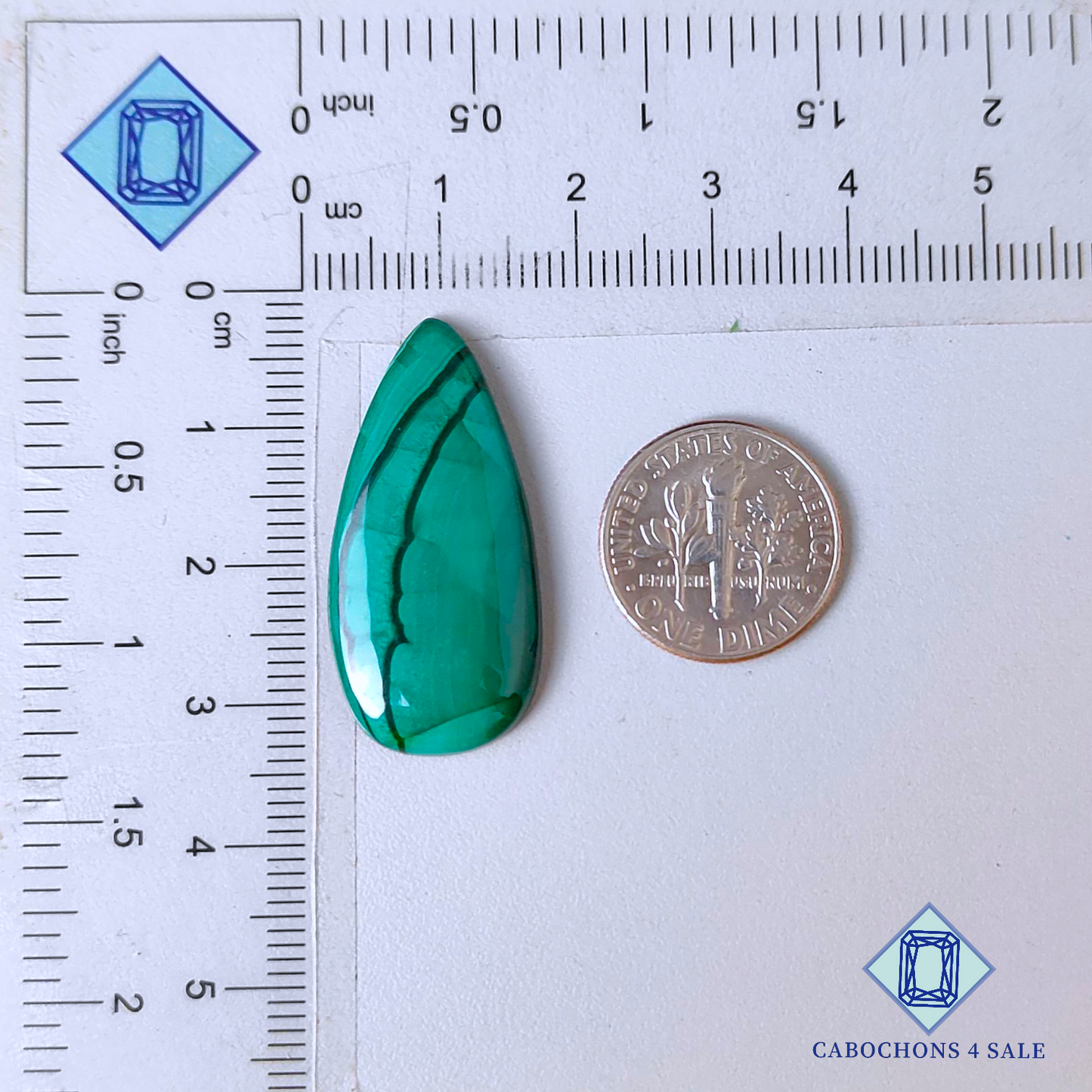 Natural Malachite Pear Cabochons