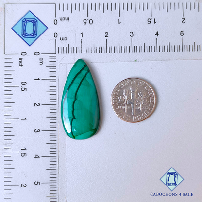 Natural Malachite Pear Cabochons