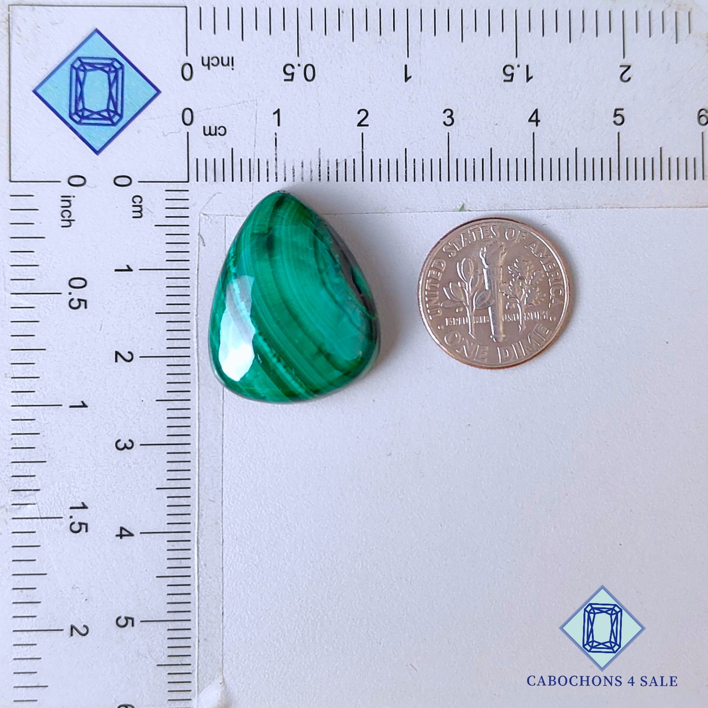 Natural Malachite Pear Cabochons