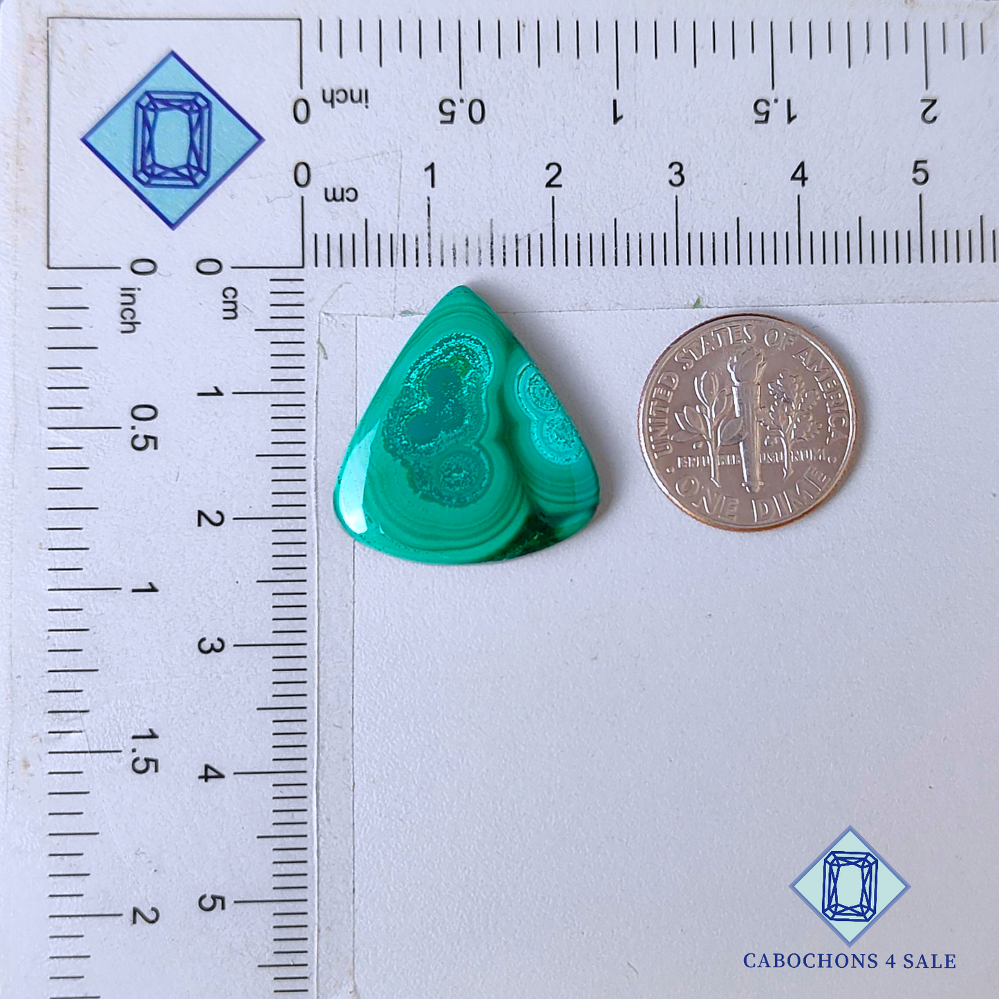 Natural Malachite Pear Cabochons